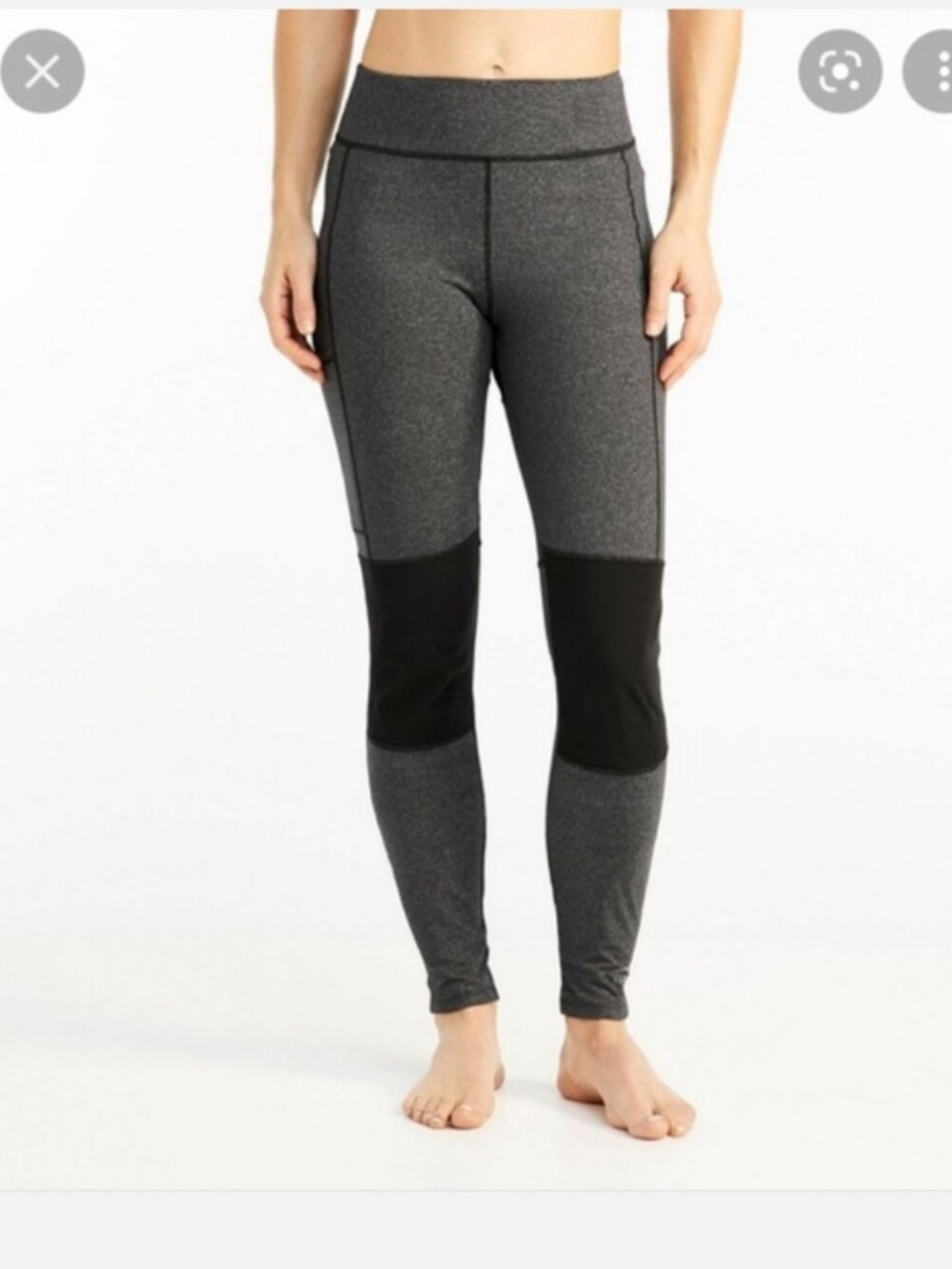 L.L. Bean Gray and Black High-Rise Athletic Leggings